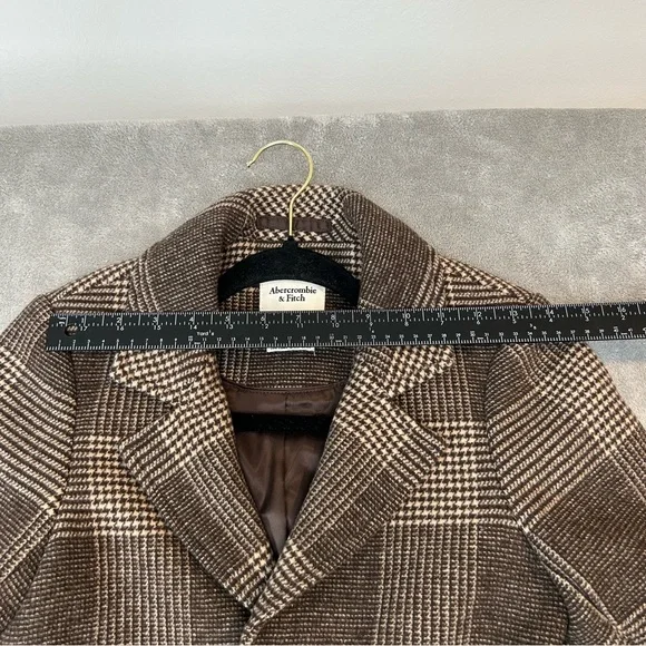 Abercrombie & Fitch The A&F Dad Coat Plaid Brown Long Overcoat Women's XXSP - Picture 8 of 16